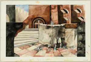 Bühnenbild für die Tragödie Die Nibelungen von Friedrich Hebbel, ca. 1934 von Traugott Müller