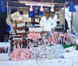 Fischstand (Ridley Road, London), 2009 von Trevor Burgess