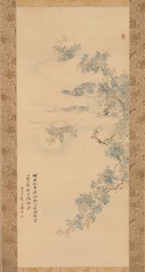 Kleiner Vogel auf einem Kreppmyrtenzweig, 19. Jahrhundert von Tsubaki Chinzan