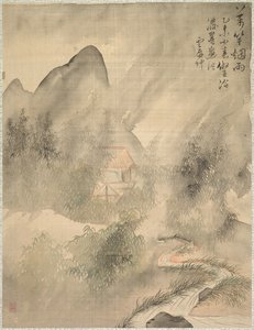 Zehntausend Bambusse im Nebel und Regen, 1847 von Tsubaki Chinzan