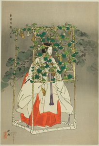 Hashitomi, aus der Serie "Hundert No-Dramen (Nogaku hyakuban)" von Tsukioka Kogyo