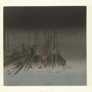 Schiffe bei Nacht von Tsukioka Kogyo