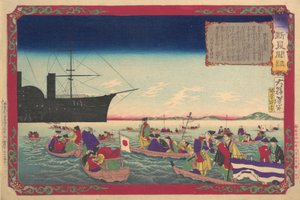 Chronik der kaiserlichen Restauration Kokoku isshin kenbunshi, Juni von Tsukioka Yoshitoshi