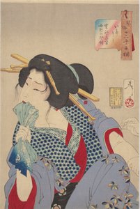 Schmerz empfinden: Sitten und Gebräuche einer Kurtisane der Kansei-Ära von Tsukioka Yoshitoshi