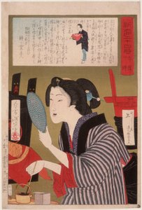 Geisha, die sich um 13:00 Uhr die Zähne schwärzt von Tsukioka Yoshitoshi
