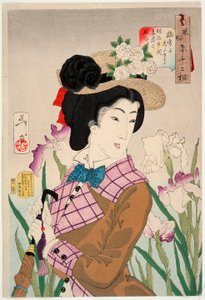 Vorbereitung auf einen Spaziergang: Die Frau eines Adligen der Meiji-Periode von Tsukioka Yoshitoshi