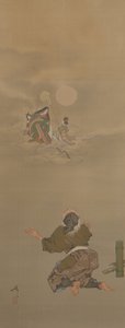 Zurückgekehrt in den Mondpalast-Taketori (Bambusschneider) aus der Serie Zwölf Aspekte des Mondes von Tsukioka Yoshitoshi