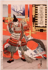 Shinchūnagon Taira no Tomomori fegt das Deck von Tsukioka Yoshitoshi