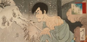 Schnee: Der Schauspieler Onoe Baikō V als Iwakura no Sōgen von Tsukioka Yoshitoshi