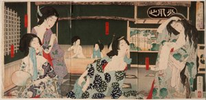 Sommer: Frauen baden am Daishōrō von Tsukioka Yoshitoshi