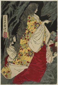 Übernatürliche Wesen bei Shirazunoyabu in Yawata von Tsukioka Yoshitoshi