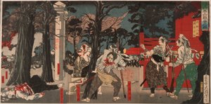 Die Schlacht am Sannō-Schrein im Tōeizan-Tempel von Tsukioka Yoshitoshi