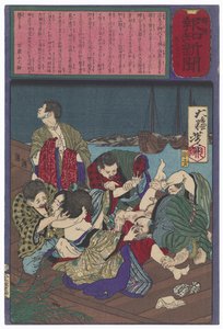 Die Gruppenvergewaltigung von Hisazōs Freundin, Omatsu von Tsukioka Yoshitoshi