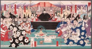 Die große Konferenz über die Eroberung Koreas von Tsukioka Yoshitoshi
