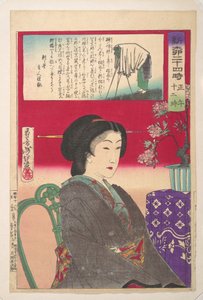 Vierundzwanzig Stunden in Shinbashi/Yanagibashi: 12 Uhr Mittag (Shinyanagi nijūyo-ji, gozen jūni-ji) von Tsukioka Yoshitoshi