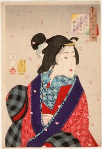 Jemanden treffen wollen: Eine Kurtisane der Kaei-Periode (1848-1853) von Tsukioka Yoshitoshi