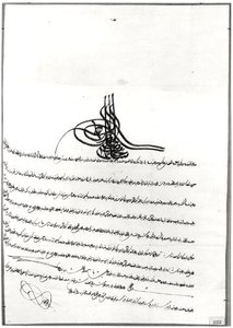 Dokument zur sicheren Durchreise, ausgestellt an Rene de Chateaubriand (1768-1848) von Sultan Selim III (1761-1808) 14-23 September 1806