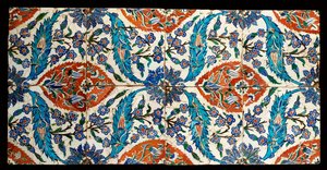 Acht zusammengesetzte Iznik-Polychrom-Quadratkacheln, ca. 1575 von Turkish School