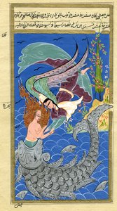 Jona und der große Fisch (Aquarell und Goldpulver auf Papier) von Turkish School