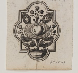 Emblem mit einem von einer Rose durchbohrten Herz von Ubekendt