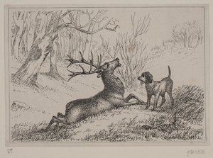 Illustration zum Gedicht "Hjorten" von Gotfred Rode von Ubekendt