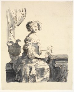Porträt einer sitzenden Dame, halbe Figur von Ubekendt