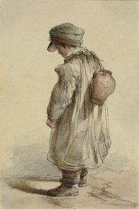 Bauernjunge mit einem Krug auf dem Rücken von Ubekendt KKSgb7508 KKSgb7512