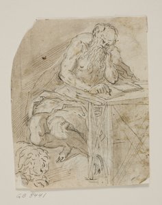 Der heilige Hieronymus in seinem Studierzimmer von Ubekendt Ubekendt