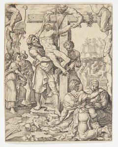 Die Kreuzabnahme von Ubekendt efter Dirck Volckertsz. Coornhert efter Maarten van Heemskerck
