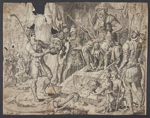 David trennt Goliaths Kopf ab von Ubekendt efter Maarten van Heemskerck