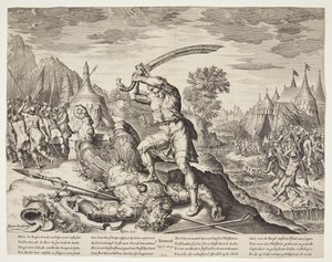 David trennt Goliaths Kopf ab von Ubekendt efter ubekendt efter Maarten van Heemskerck