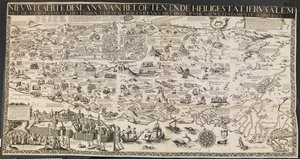 Neue Karte des Landes der Verheißung und des heiligen Staates Jerusalem von Ubekendt nederlandsk aktiv midten af 1600 tallet