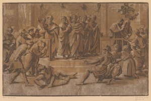 Tod des Ananias von Ugo da Carpi