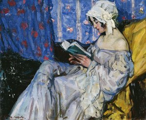 Ein Mädchen liest in einem Innenraum von Ulisse Caputo