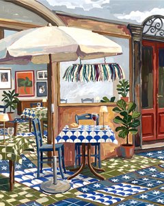 Charmante Café-Terrasse von Uma Gokhale