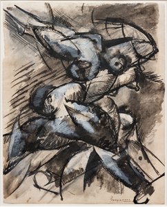 Ich möchte menschliche Formen in Bewegung sehen (Dynamische Zersetzung) von Umberto Boccioni