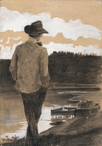 Junger Mann am Flussufer, 1902 von Umberto Boccioni