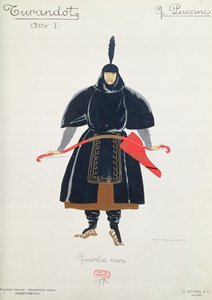 Kostümentwurf für die Schwarzen Wachen aus Turandot von Giacomo Puccini von Umberto Brunelleschi