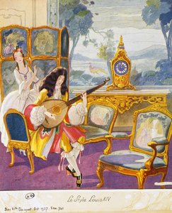 Szene im Stil von Louis XIV, theatralische Kulisse von Umberto Brunelleschi