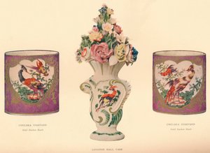 2 Chelsea-Tintenfässer und eine Longton-Hall-Vase, ca. 1755 von Unbekannt
