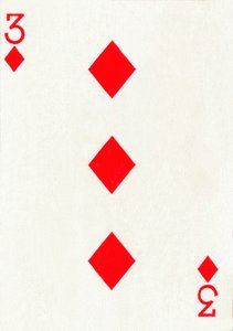 3 der Karo aus einem Kartenspiel von Goodall & Son Ltd., ca. 1940
