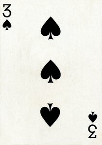 3 der Pik aus einem Kartenspiel von Goodall & Son Ltd., um 1940