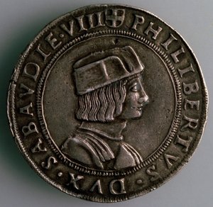 4-Testoon. Herzogtum Savoyen, Italien, Vorderseite: Philibert II., Herzog von Savoyen, 1497-1504