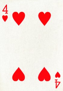 4 der Herzen aus einem Kartenspiel von Goodall & Son Ltd. von Unbekannt