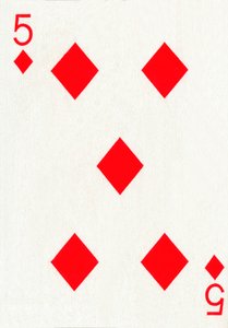5 der Karo aus einem Kartenspiel von Goodall & Son Ltd., um 1940