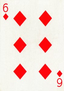 6 der Karo aus einem Kartenspiel von Goodall & Son Ltd., ca. 1940 von Unbekannt