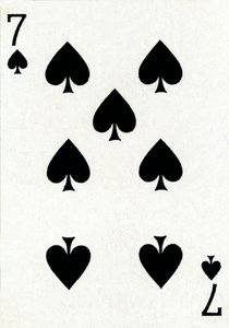 7 der Pik aus einem Kartenspiel von Goodall & Son Ltd., um 1940