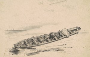 Ein gestrandetes Langboot, 19. Jahrhundert