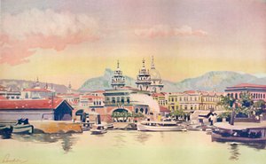 Eine Ecke des Rio-Zollkais, 1914