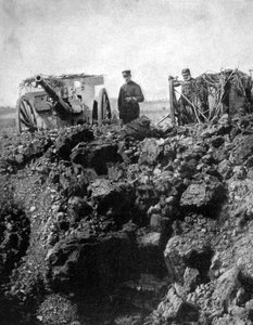 Eine französische Batterie der 75. hat eine knappe Flucht, Erster Weltkrieg, 1915